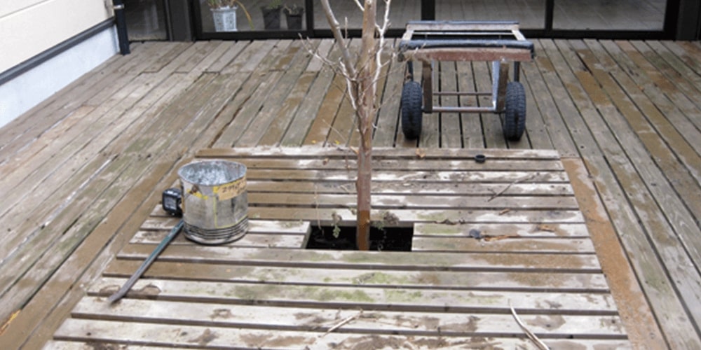 ウッドデッキの工事前